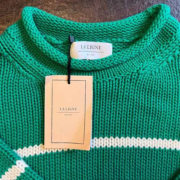 NWT La Ligne Mini Marin Sweater Striped Knit Cotton Crop small - Picture 11 of 11